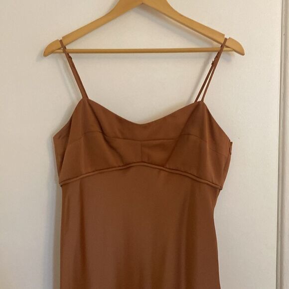 WAYF Cami Slip Midi Dress in Brown Size Large NWT - Picture 3 of 13